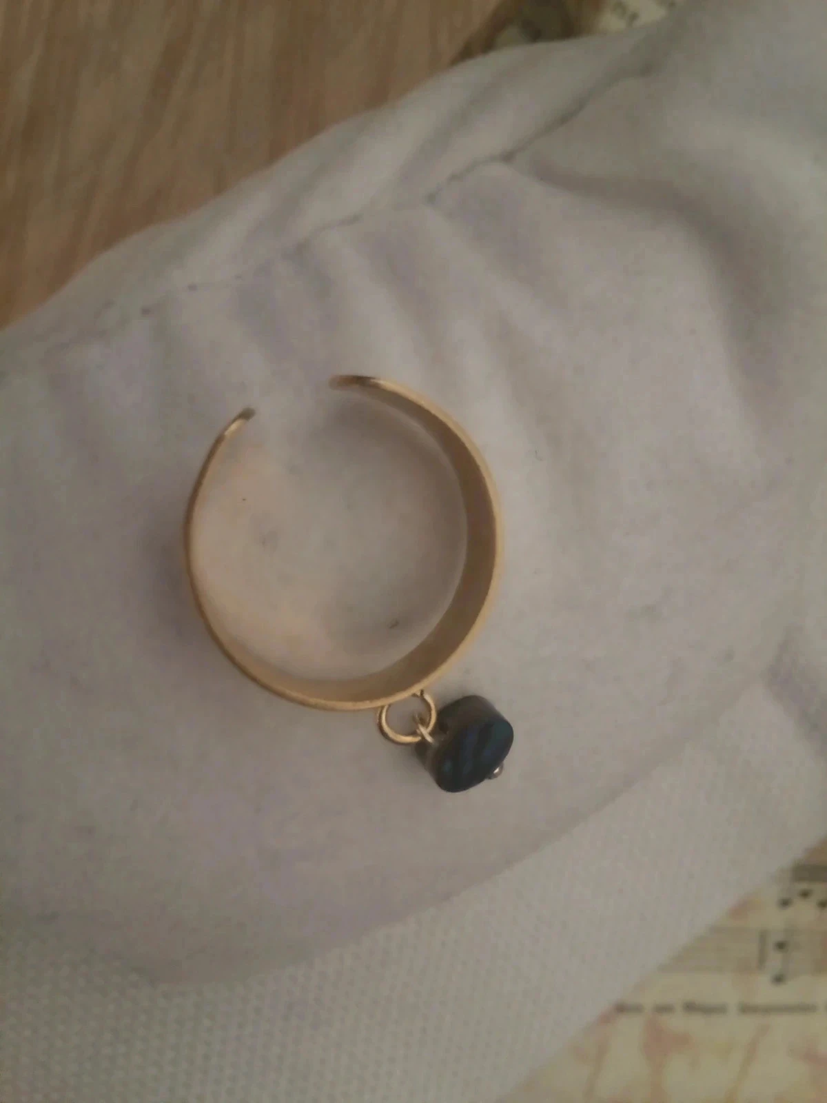 Anillo bohemio de acero inoxidable y ormeau natural – photo 2